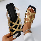 Monroe - Lässige Flache Sandale – Gold