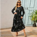 Sara | Bohemian Maxi Dress – Schwarz