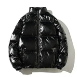 Puffer-winterjacke für herren – hubert – Stehkragen schwarz
