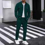 Dominus Elite™ Set mit Moderner Jacke und Slim-Fit-Hose – Grün