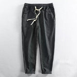 Lorenz™ Hose aus Baumwoll-Leinen mit Eleganten Streifen – Schwarz
