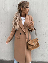 Novi - eleganter warmer damenmantel – Khaki