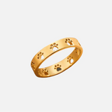 MIRAIE – Eleganter verstellbarer Pfotenabdruck-Ring in glänzender Goldoptik aus hochwertigem Edelstahl – Gold