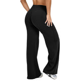 Damen Hose Yoga | weites Bein und lockere Schnittführung – Schwarz
