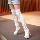 Damen Overknee-Stiefel | Mit Absätzen – Weiß