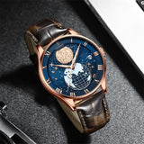 Business-Style Quartz Watch – Gold Blau