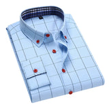 Hemd Alaric™ mit Button-Down-Kragen, Karomuster und Kontrastknöpfen – Blau