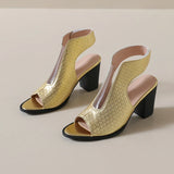 Mirelle™-Sandale mit Strukturierter Oberfläche und Umschließendem Design – Gold