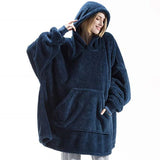 Oversize Hoodie Damen Kuschelpullover | Weich & Lässig – Marineblau
