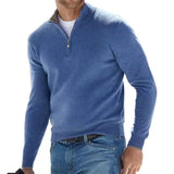 Ralf polo - Stylischer Pullover mit Reißverschluss für Herren – Blau