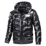 Stylische Herren Daunen Jacke mit Kapuze | Winter – Schwarz