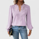 Catherine | Bluse mit V-Ausschnitt – Hellviolett