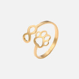 AYLA – Eleganter verstellbarer Infinity-Pfotenring aus hochwertigem Edelstahl – Gold