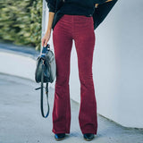 Walker Lange Stretch‑Cordhose – Weinrort