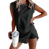 Set Marena™ Mit Ärmellosem Oberteil Und Wickel-Skort – Schwarz