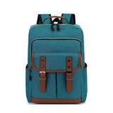 Unisex Vintage Groß Wasserdicht Rucksack | Canvas – Pfauenblau
