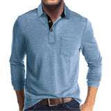 Jörg™ | Herren Langarmshirt in Unifarbe – Hellblau