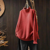 Tamara™ | Eleganter, lockerer Rollkragenpullover – Rot