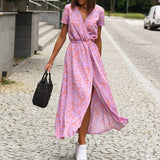 Anna Kleid mit Blumendruck Frühling/Sommer – Rosa