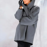 Damen-Wintermantel mit strukturdesign | Schnittdesign – Grau