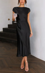 Harmony - Elegantes Slik-Kleid – Schwarz