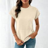 Elara™ T-Shirt Mit Leichtem Fall und Minimalistischem Design – Apricot