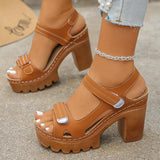 Bellatrix™ Plateau-Sandalen Mit Blockabsatz und Verstellbaren Riemen – Braun