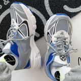 Unisex Sneaker flach – Alltagsschuh mit Schnürung – Grau | Blau
