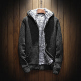 Luke | Stylischer Kapuzen-Cardigan – Schwarz