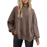Nita™ - Übergroßer Poncho-Pullover – Dunkelgrau