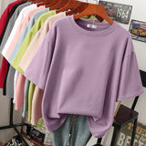 Rhoswen – Übergroßes Baumwoll-T-Shirt – Violett