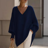 Genf™ Premium-Softstrick Oversize-Pullover – Dunkelblau