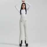 Damen Hose | Ausführung mit Trägern und elastischem Bund – Weiß