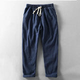 Napoleon Cotton Linen Pants – Marineblau