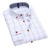 Hemd Alaric™ mit Button-Down-Kragen, Karomuster und Kontrastknöpfen – Weiß