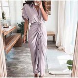 Damen Midikleid aus Baumwolle mit figurbetontem Schnitt und Knopfleiste – Dunkelgold