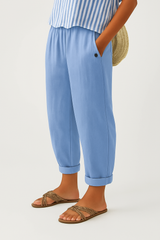 Romina™ Klassische Leinenhose – Hellblau