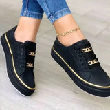 Autumn | Plateau Schnürung Sneaker – Schwarz