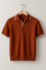 Gorazd – Atmungsaktives Strick-Polohemd – Orange