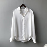Silvana | Vintage Seiden Bluse – Weiß