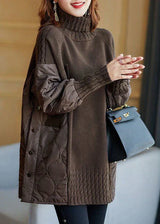 Felicia - Rollkragenstrickpullover – Braun