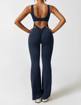 Sionex | Atmungsaktiver Flare-Jumpsuit für Damen Sommer – Dunkelblau