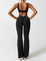 Sionex | Atmungsaktiver Flare-Jumpsuit für Damen Sommer – Schwarz
