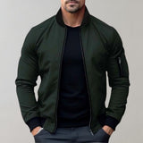 Bomberjacke Herren Leicht | Zip-Up Jacke Alltag – Grün