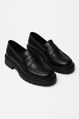 Sjoerd Leder Loafer mit Profilsohle – Schwarz