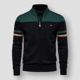 Frederick – gestrickte retro-streifenjacke – Grün