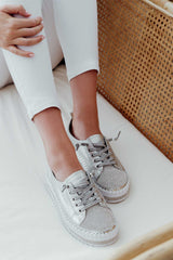Fiora - Diamantbesetzte Sneakers – Silber