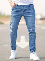 Slim-Fit-Jeans Herren Skinny – Blau