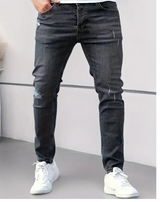 Slim-Fit-Jeans Herren Skinny – Dunkelgrau