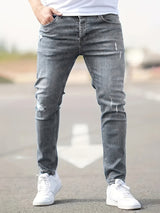 Slim-Fit-Jeans Herren Skinny – Grau